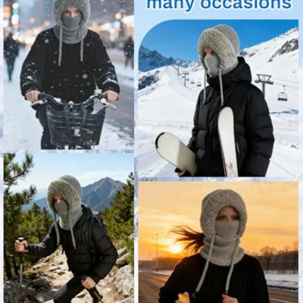 Thermal Windproof Balaclava Ski Mask Fleece Lined Winter Sports Essential - Picture 8 of 8